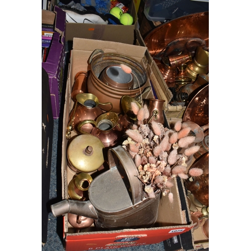 THREE BOXES OF ASSORTED COPPER ITEMS to include a large quantity of ...
