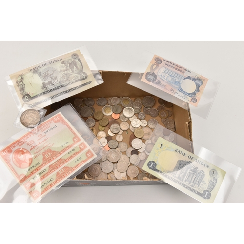 A CARDBOARD BOX CONTAINING AMOUNTS OF LATE 20th Century World Coins and ...