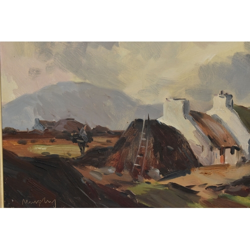 1006 - PATRIC COLHOUN (IRELAND 20TH CENTURY) 'MUCKISH AND ERRIGAL MOUNTAINS FROM Co DONEGAL', an Irish land... 