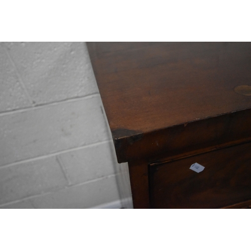 270 - A 19TH CENTURY MAHOGANY CHEST OF TWO SHORT OVER THREE LONG DRAWERS, width 113cm x depth 51cm x heigh... 