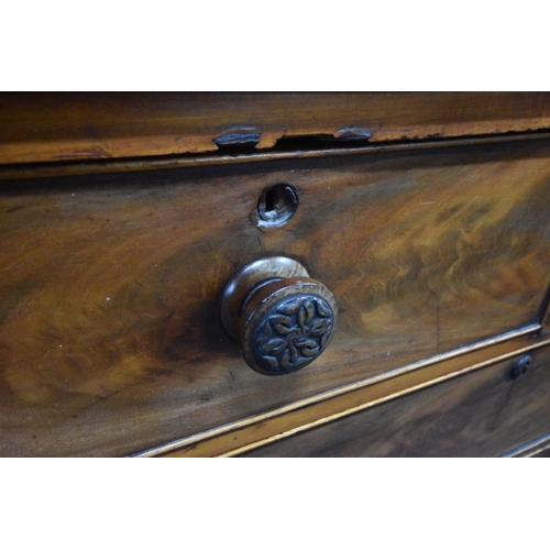 270 - A 19TH CENTURY MAHOGANY CHEST OF TWO SHORT OVER THREE LONG DRAWERS, width 113cm x depth 51cm x heigh... 