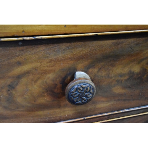 270 - A 19TH CENTURY MAHOGANY CHEST OF TWO SHORT OVER THREE LONG DRAWERS, width 113cm x depth 51cm x heigh... 