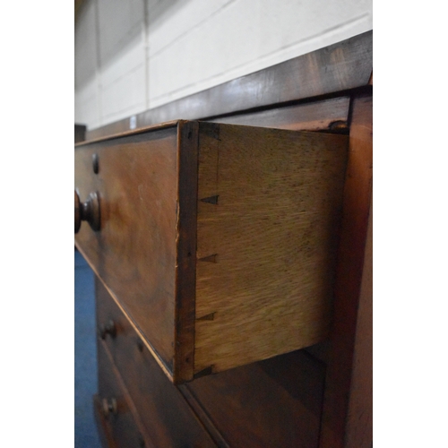 270 - A 19TH CENTURY MAHOGANY CHEST OF TWO SHORT OVER THREE LONG DRAWERS, width 113cm x depth 51cm x heigh... 