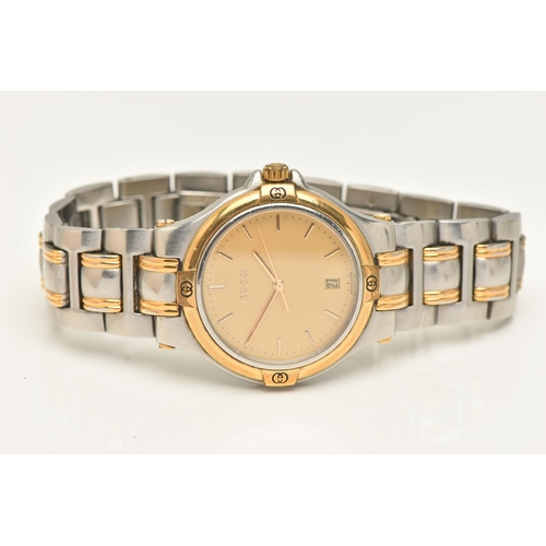 455 - A GENTS 'GUCCI' WRISTWATCH, quartz movement, round dial signed 'Gucci', baton markers, date aperture... 