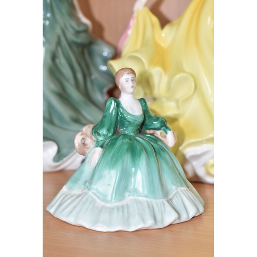 801 - FOUR ROYAL DOULTON FIGURINES, comprising three from the 'Pretty Ladies' collection, to include 'Summ... 
