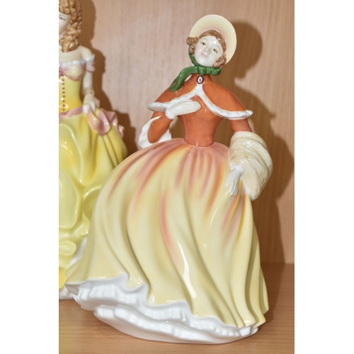 801 - FOUR ROYAL DOULTON FIGURINES, comprising three from the 'Pretty Ladies' collection, to include 'Summ... 