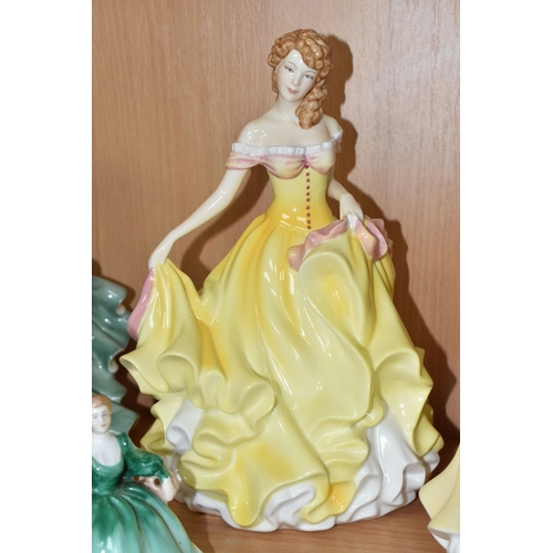 801 - FOUR ROYAL DOULTON FIGURINES, comprising three from the 'Pretty Ladies' collection, to include 'Summ... 