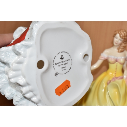 801 - FOUR ROYAL DOULTON FIGURINES, comprising three from the 'Pretty Ladies' collection, to include 'Summ... 
