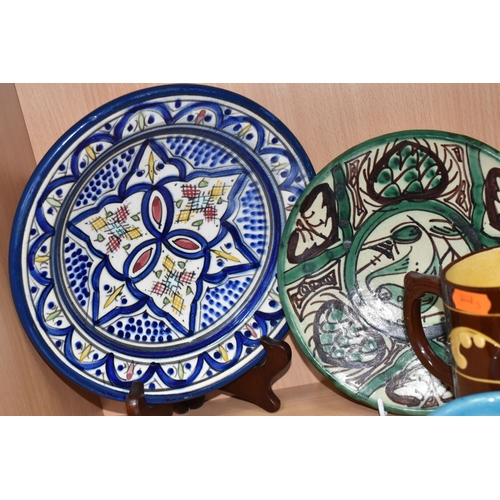 808 - A GROUP OF STUDIO ART POTTERY ITEMS, comprising, Bitossi Rimini Blue 735, candlestick, marked Italy ... 