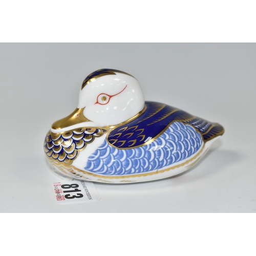 813 - A ROYAL CROWN DERBY DUCK PAPERWEIGHT, with gold stopper (1) (Condition Report: appears ok, a few lig... 