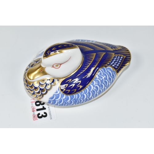 813 - A ROYAL CROWN DERBY DUCK PAPERWEIGHT, with gold stopper (1) (Condition Report: appears ok, a few lig... 