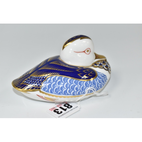 813 - A ROYAL CROWN DERBY DUCK PAPERWEIGHT, with gold stopper (1) (Condition Report: appears ok, a few lig... 