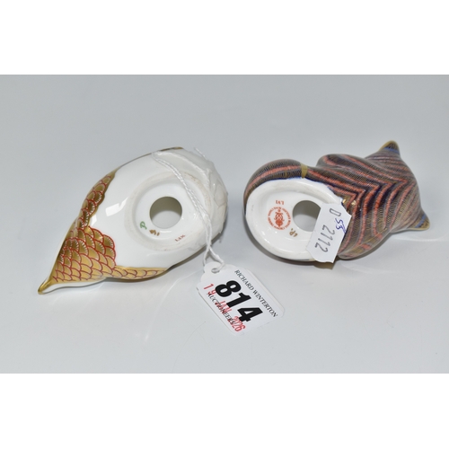 814 - TWO ROYAL CROWN DERBY PAPERWEIGHTS, comprising Wren and Kitten, each appears first quality, though m... 
