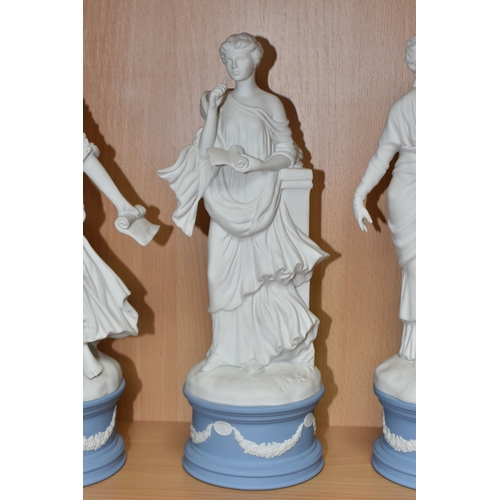 840 - EIGHT WEDGWOOD 'CLASSICAL MUSES' COLLECTION FIGURINES, limited edition Jasperware figurines comprisi... 