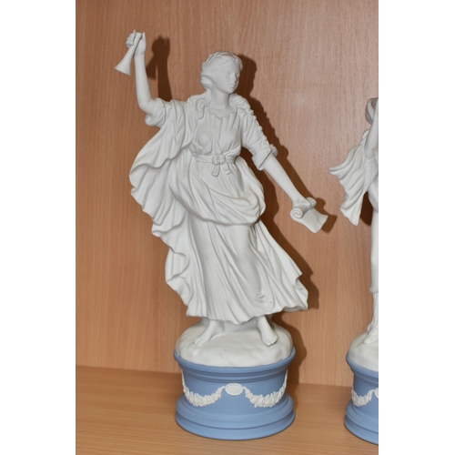 840 - EIGHT WEDGWOOD 'CLASSICAL MUSES' COLLECTION FIGURINES, limited edition Jasperware figurines comprisi... 