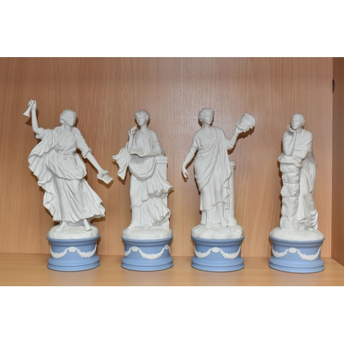840 - EIGHT WEDGWOOD 'CLASSICAL MUSES' COLLECTION FIGURINES, limited edition Jasperware figurines comprisi... 