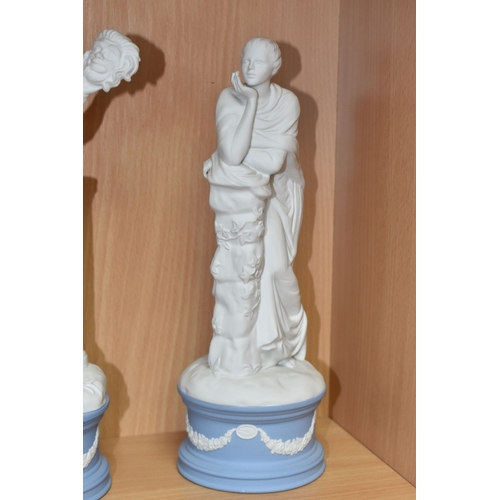 840 - EIGHT WEDGWOOD 'CLASSICAL MUSES' COLLECTION FIGURINES, limited edition Jasperware figurines comprisi... 