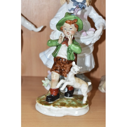 847 - A GROUP OF CERAMIC FIGURINES to include three Royal Doulton figurines to include 'Debbie' HN2400 (ma... 