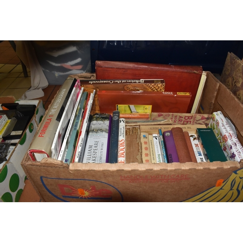 FIVE BOXES OF BOOKS & ONE BOX OF CASSETTES, the large collection of ...