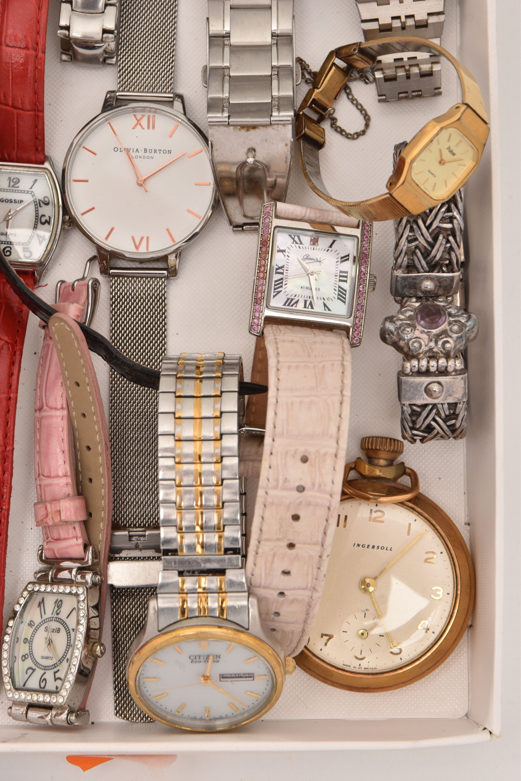 A BOX OF ASSORTED WATCHES, a selection of ladies and gents watches ...