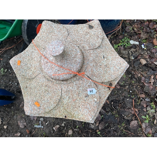 24 - A PINK GRANITE PAGODA constructed in four sections 65cm high Condition Report; no obvious damage