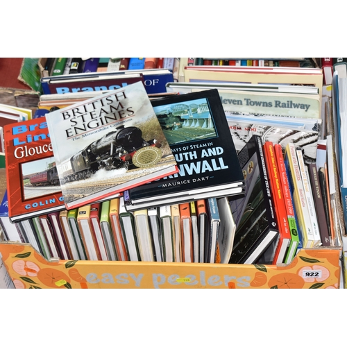 SEVEN BOXES OF RAILWAY INTEREST BOOKS to include approximately two ...