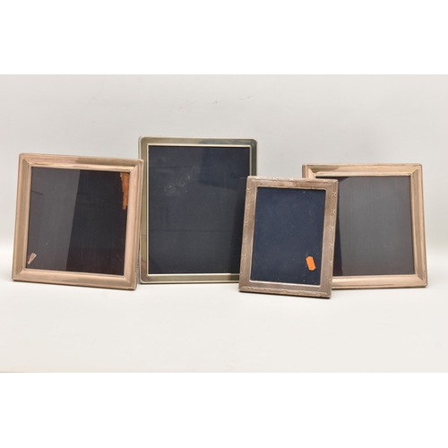 FOUR SILVER FRONTED PICTURE FRAMES, two frames measures approximately ...