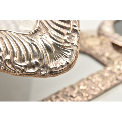 A SELECTION OF SILVER FRONTED PICTURE FRAMES, to include a double frame ...