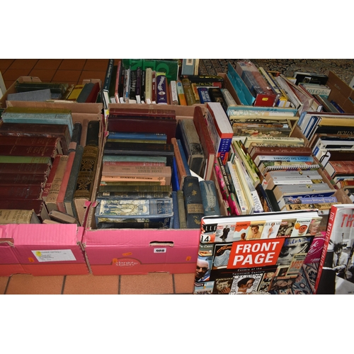 988 - SEVEN BOXES AND LOOSE BOOKS, approximately one hundred and thirty titles in hardback and paperback f... 