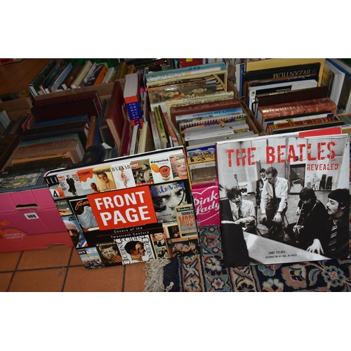 988 - SEVEN BOXES AND LOOSE BOOKS, approximately one hundred and thirty titles in hardback and paperback f... 