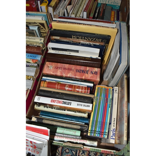 988 - SEVEN BOXES AND LOOSE BOOKS, approximately one hundred and thirty titles in hardback and paperback f... 