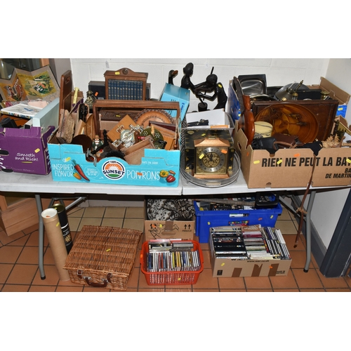 1000 - EIGHT BOXES AND LOOSE MISCELLANEOUS ITEMS to include a quantity of carved animals mostly from Africa...