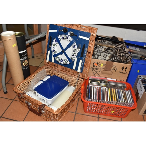1000 - EIGHT BOXES AND LOOSE MISCELLANEOUS ITEMS to include a quantity of carved animals mostly from Africa...