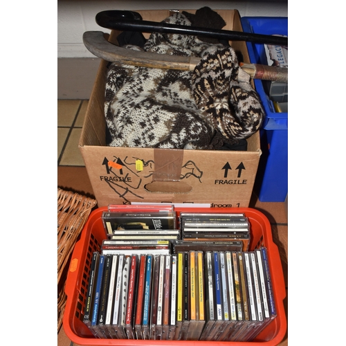 1000 - EIGHT BOXES AND LOOSE MISCELLANEOUS ITEMS to include a quantity of carved animals mostly from Africa...