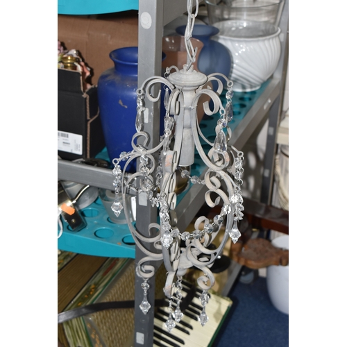 879 - A LARGE COLLECTION OF LAMPS, LIGHT FITTINGS, ETC to include a boxed Yamaha FC4 foot pedal, a Carmen ... 