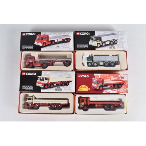 36 - A TRAY OF BOXED 1:50 SCALE DIECAST CORGI HAULAGE VEHICLES, to include a London Brick AEC MKV Mammoth... 