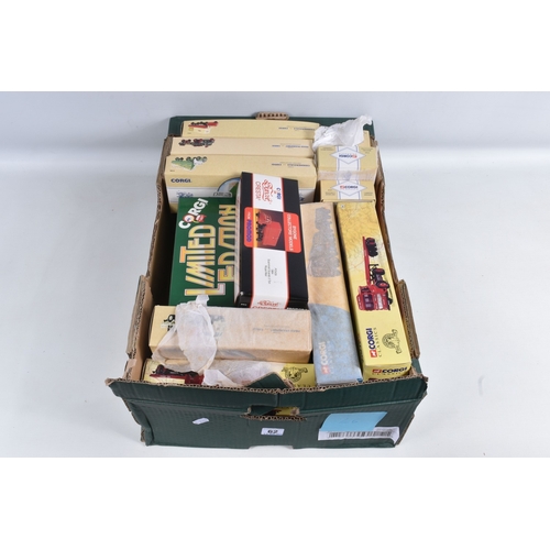 62 - A LARGE QUANTITY OF BOXED DIECAST CORGI MODEL TRANSPORT VEHICLES, models include a ERF Flatbed with ... 