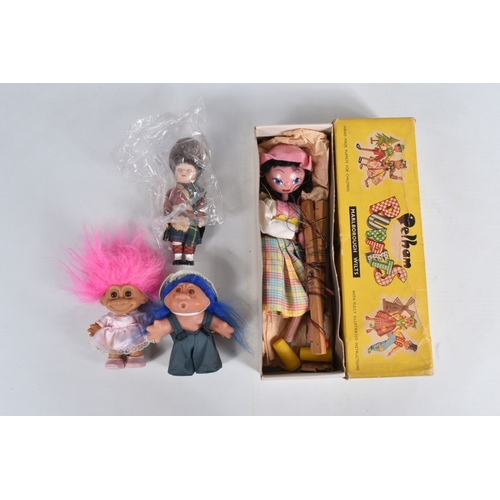 67 - A QUANTITY OF ASSORTED TOYS AND PUZZLES ETC., to include two Merrythought for Harrods plush teddy be... 