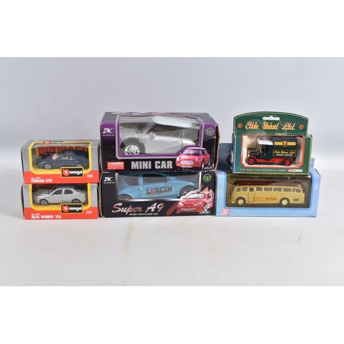 74 - A SELECTION OF BOXED DIECAST MODELS, models by Corgi, Matchbox, Lorcin, Lledo Vanguards,  Bburago, t... 