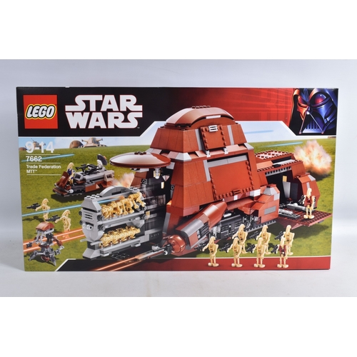 81 - A SEALED BOXED LEGO STAR WARS TRADE FEDERATION MTT, reference 7662, sides perforated untouched, with... 