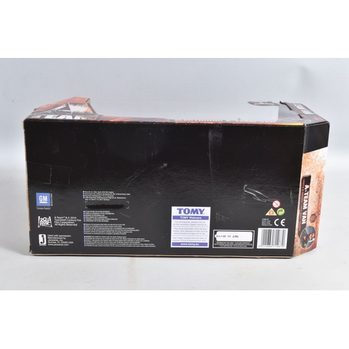 100 - TWO BOXED FILM RELATED MODEL VEHICLES, the first a Tomy A Team electronic van, no. 71467, box still ... 