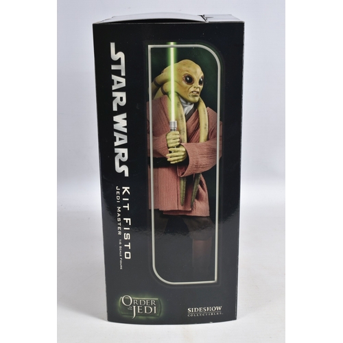 103 - A BOXED SIDESHOW COLLECTIBLES 1:6 SCALE STAR WARS ORDER OF THE JEDI KIT FISTO JEDI MASTER FIGURE, no... 