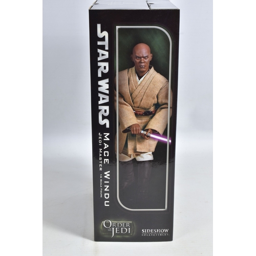 105 - A BOXED SIDESHOW COLLECTIBLES 1:6 SCALE STAR WARS ORDER OF THE JEDI MACE WINDU JEDI MASTER FIGURE, n... 