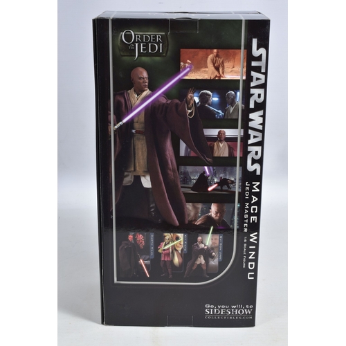 105 - A BOXED SIDESHOW COLLECTIBLES 1:6 SCALE STAR WARS ORDER OF THE JEDI MACE WINDU JEDI MASTER FIGURE, n... 