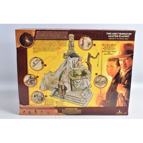 106 - A SEALED BOXED HASBRO INDIANA JONES THE LOST TEMPLLE OF AKATOR PLAYSET, 46035, box crushed to the fr... 
