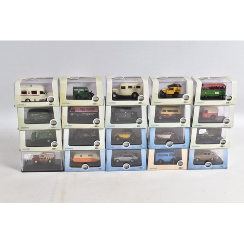 107 - A COLLECTION OF BOXED 1:76 SCALE OXFORD DIECAST MODEL VEHICLES, to include an Original AFS Green God... 