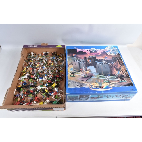 108 - A BOXED BRITAINS KNIGHTS OF THE SWORD LION CASTLE, no. 7792, castle includes front gate, bridge, sel... 