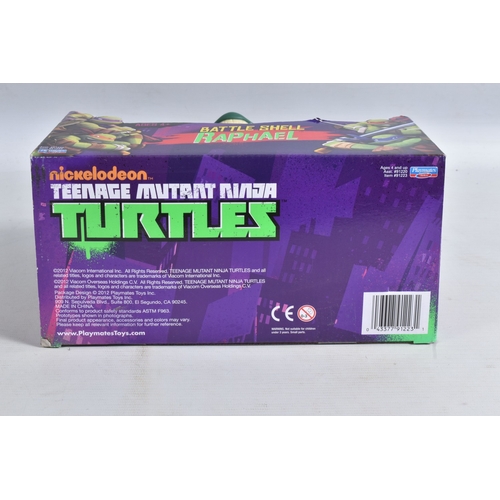 113 - FOUR BOXED PLAYMATES NICKELODEON TEENAGE MUTANT NINJA TURTLE BATTLE SHELL MODELS, to include Leonard... 