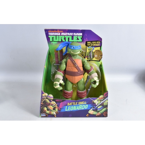113 - FOUR BOXED PLAYMATES NICKELODEON TEENAGE MUTANT NINJA TURTLE BATTLE SHELL MODELS, to include Leonard... 