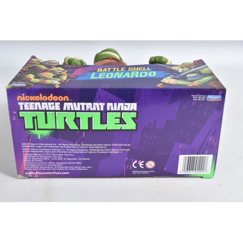 113 - FOUR BOXED PLAYMATES NICKELODEON TEENAGE MUTANT NINJA TURTLE BATTLE SHELL MODELS, to include Leonard... 